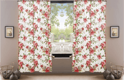 DaDa Bedding Set of 2-Pieces Romantic Roses Pink Floral Sheer Window Panel Curtains (JHW-879) - DaDa Bedding Collection