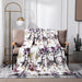 BLANKET - DaDa Bedding Soft Plush Fleece Throw Blanket, Blossoming Wonderland Floral Birds (XY1010) - DaDa Bedding Collection