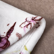 DaDa Bedding Floral Blossoms Spring Cottage Birds Soft Fleece Throw Blanket (XY1010) - DaDa Bedding Collection