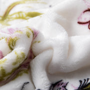 DaDa Bedding Floral Blossoms Spring Cottage Birds Soft Fleece Throw Blanket (XY1010) - DaDa Bedding Collection