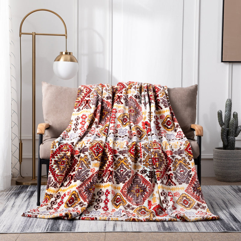 DaDa Bedding Southwestern Havana Geometric Soft Plush Fleece Flannel Throw Blanket (XY1012) - DaDa Bedding Collection