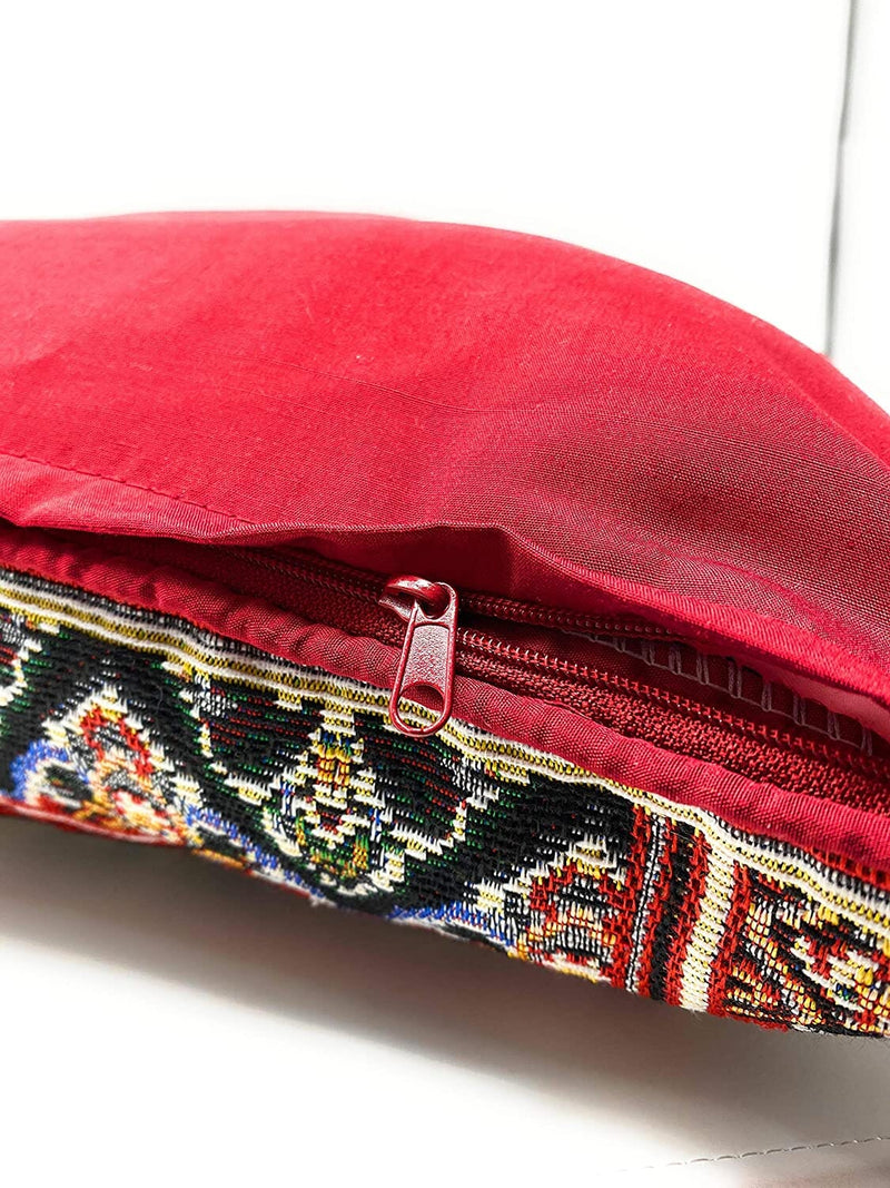 DaDalogy Elegant Majestic Kilim Red Rug Ornate Tapestry Throw Pillow Covers 16" x 16" (18195) - DaDa Bedding Collection