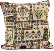 DaDalogy Bedding Light White Mughal Floral Botanical Cottage Fleur Tapestry Throw Pillow Covers 16" (18196) - DaDa Bedding Collection