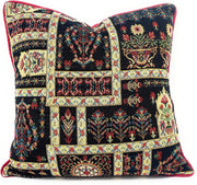 DaDalogy Bedding Dark Noir Botanical Mughal Floral Vintage Fleur Tapestry Throw Pillow Covers 16" (18197) - DaDa Bedding Collection