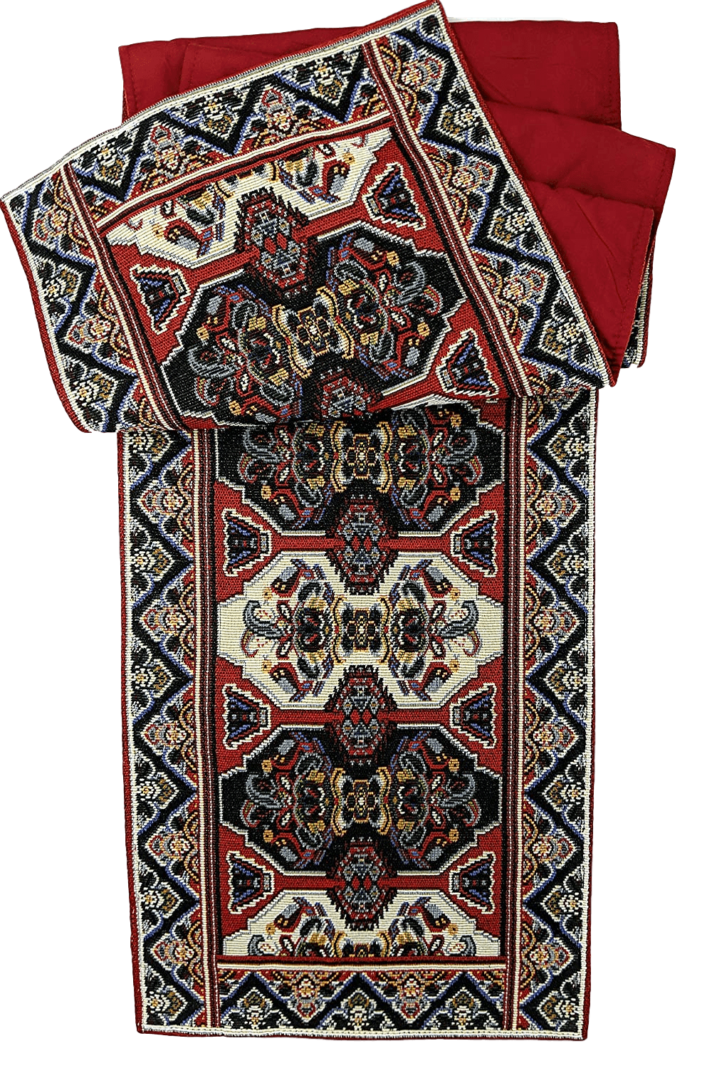 DaDalogy Elegant Majestic Kilim Red Persian Rug Ornate Floral Woven Tapestry Table Runner (18195) - DaDa Bedding Collection