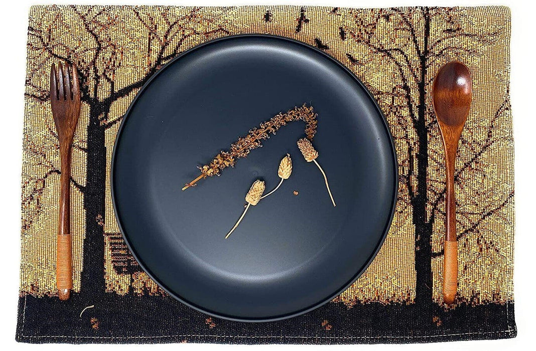 DaDalogy Bedding Set of 4 Pieces Autumn Birds Blessing Tapestry Dining Placemats 13” x 19” (18198)