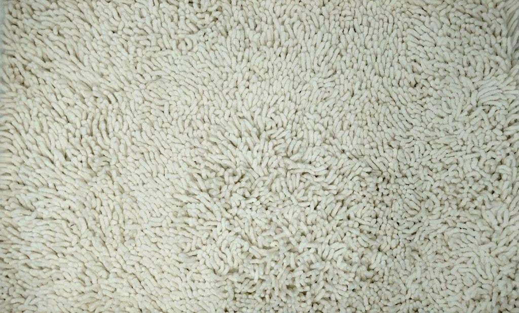 DaDa Bedding Vanilla Ivory White Shaggy Soft Chenille Noodle Carpet Rug Bath Mat - DaDa Bedding Collection