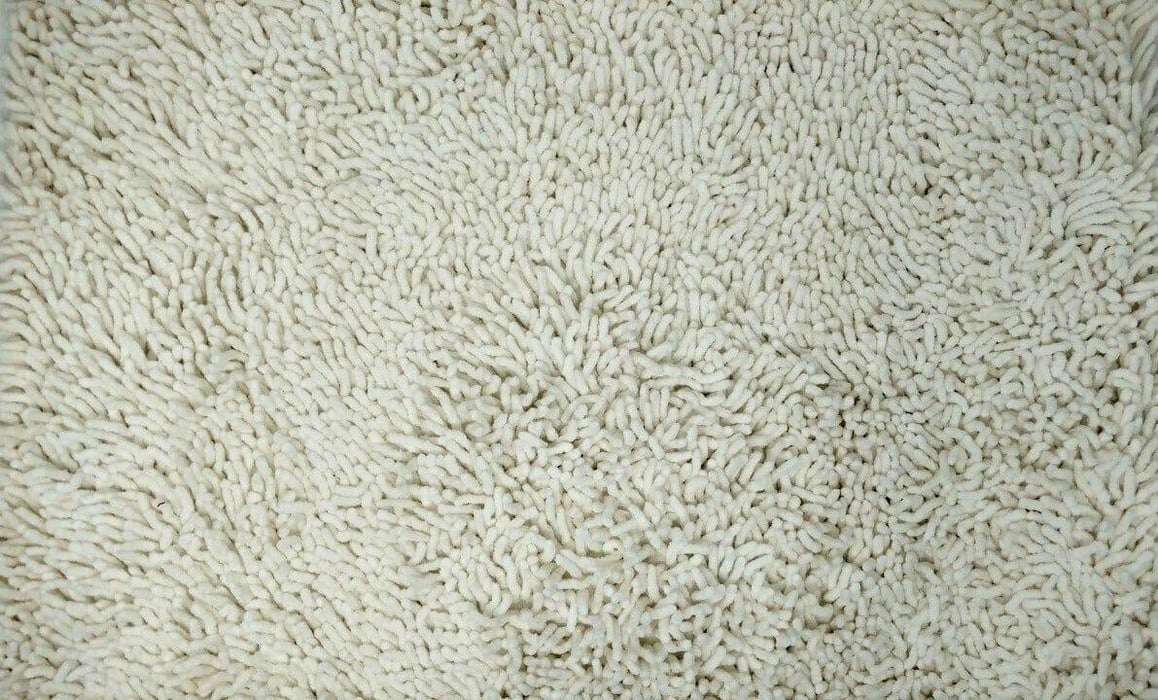 DaDa Bedding Vanilla Ivory White Shaggy Soft Chenille Noodle Carpet Rug Bath Mat - DaDa Bedding Collection