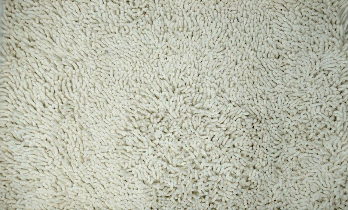 DaDa Bedding Vanilla Ivory White Shaggy Soft Chenille Noodle Carpet Rug Bath Mat