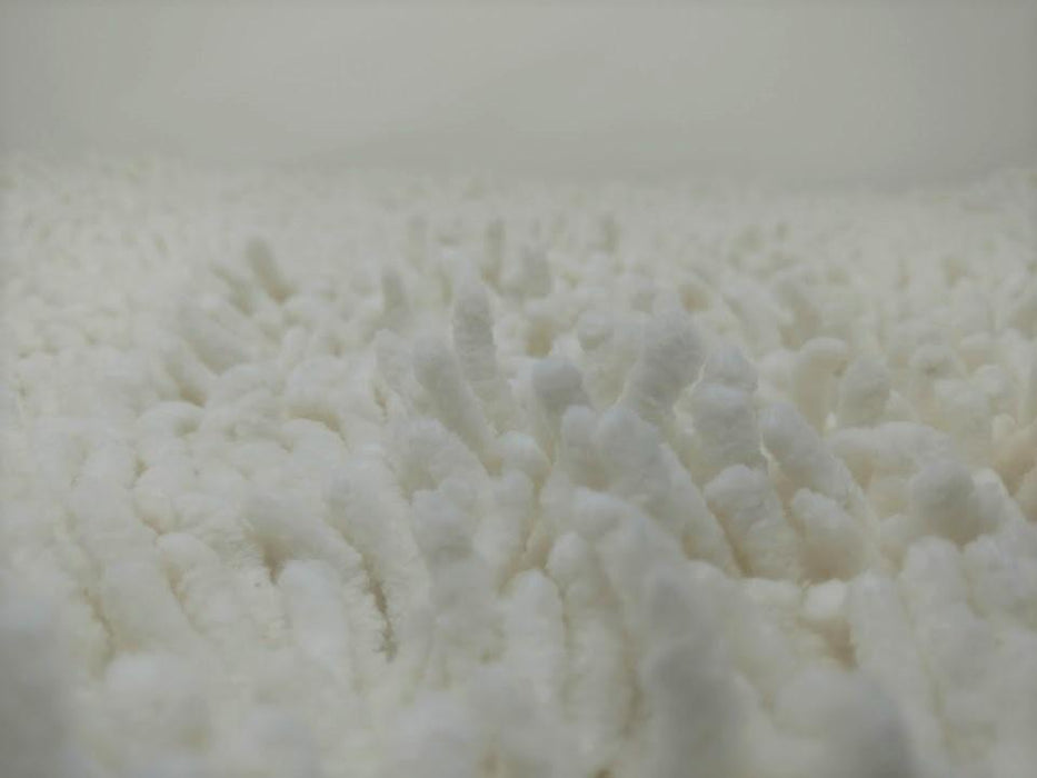 DaDa Bedding Vanilla Ivory White Shaggy Soft Chenille Noodle Carpet Rug Bath Mat