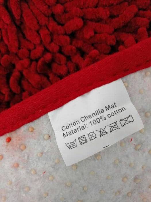 DaDa Bedding Burgundy Red Shaggy Soft Chenille Noodle Carpet Rug Bath Mat - DaDa Bedding Collection