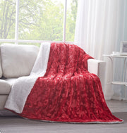 DaDa Bedding Luxury Romantic Red Lovely Hearts Dreamy Plush Faux Fur Throw Blanket (19) - DaDa Bedding Collection