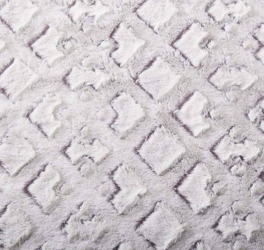 DaDa Bedding Dreamy Milky Way White & Purple Embossed Faux Fur Euro Throw Pillow Cover (M3395) - DaDa Bedding Collection