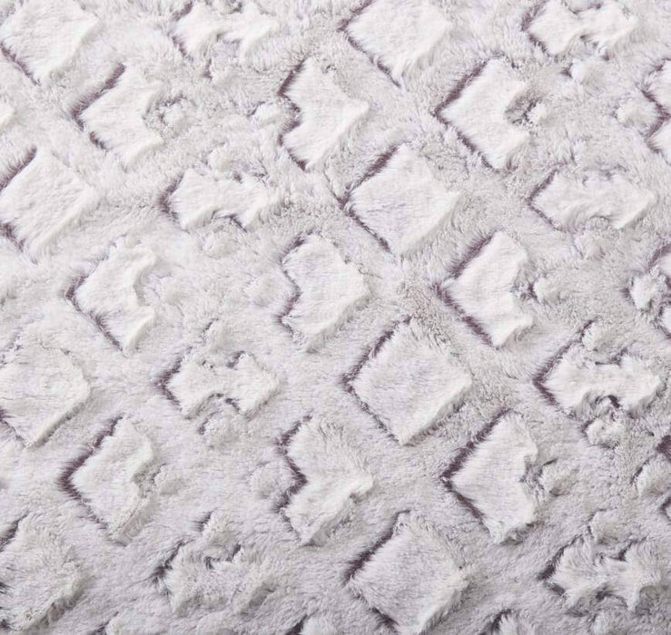 DaDa Bedding Luxury Dreamy Milky White & Purple Sherpa Backside Faux Fur Throw Blanket (M3395) - DaDa Bedding Collection