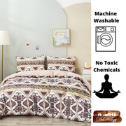 DaDa Bedding Majestic Oriental Kilim Duvet Cover - w/ Pillow Cases Royal Persian Traditional Design Intricate Ornate Ornament Print - DaDa Bedding Collection