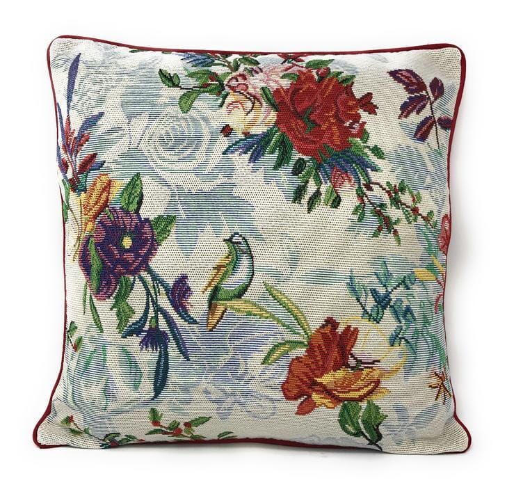 DaDa Bedding Set of 4 Pieces - Floral Garden Botanical Tapestry Throw Pillow Covers Bundle Pack - 16" x 16" - DaDa Bedding Collection