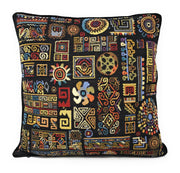 DaDa Bedding Ethnic Ornaments Geometric Black Tapestry Throw Pillow Covers 16" (18118) - DaDa Bedding Collection