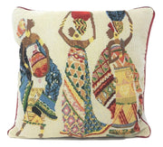 DaDa Bedding Dancing Women African Dreams Tapestry Throw Pillow Covers 16" x 16" - DaDa Bedding Collection