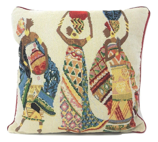 CUSHION COVER - DaDa Bedding Dancing Women African Dreams Tapestry Throw Pillow Covers 16" (18117) - DaDa Bedding Collection
