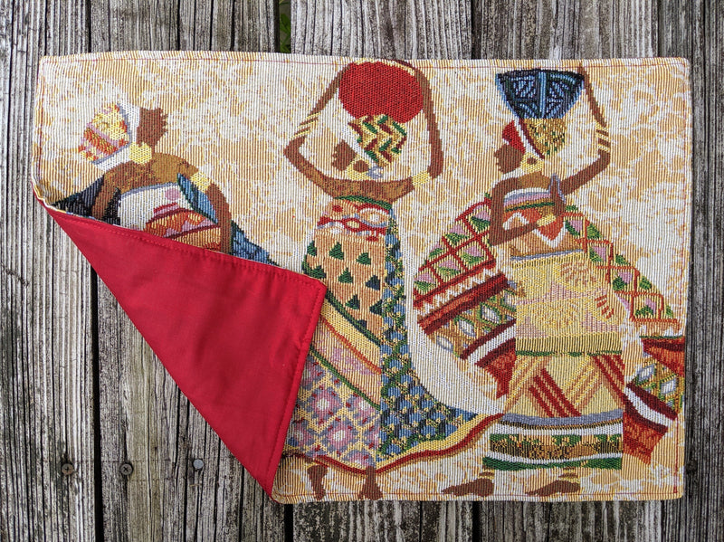 DaDa Bedding Set of 4-Pieces Dancing Women African Kwanzaa Tapestry Dining Table Placemats 13” x 19” (18117) - DaDa Bedding Collection