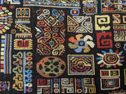 DaDa Bedding Set of 4-Pieces Ethnic Ornaments Geometric Black Tapestry Dining Placemats 13” x 19” (18118) - DaDa Bedding Collection