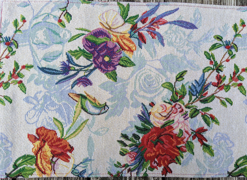DaDa Bedding Set of 4-Pieces Tropical Sky Blue Birds Floral Tapestry Dining Table Placemats 13” x 19” (18116) - DaDa Bedding Collection