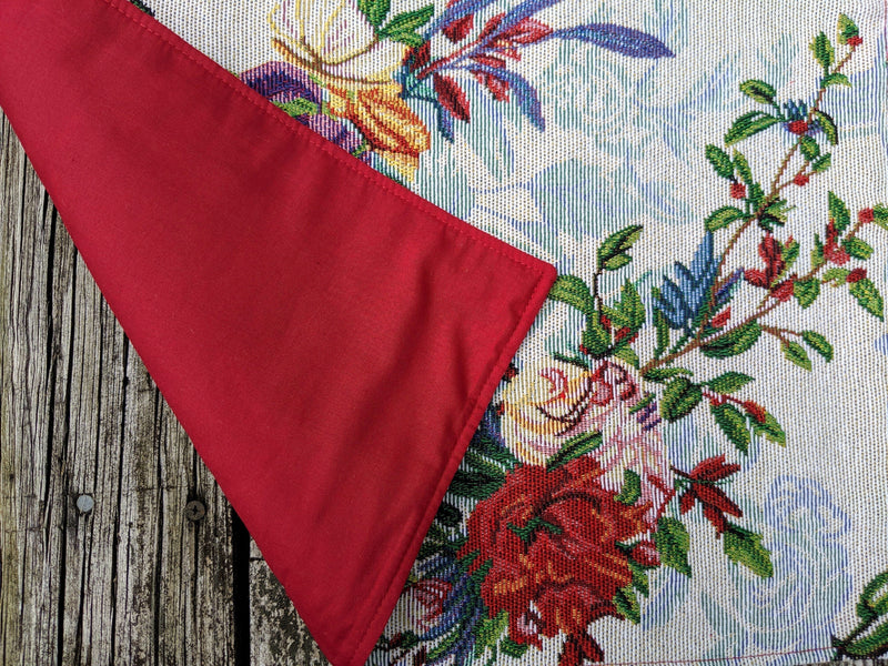 DaDa Bedding Set of 4-Pieces Tropical Sky Blue Birds Floral Tapestry Dining Table Placemats 13” x 19” (18116) - DaDa Bedding Collection