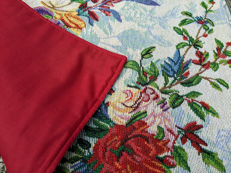 DaDa Bedding Set of 4-Pieces Tropical Sky Blue Birds Floral Tapestry Dining Table Placemats 13” x 19” (18116) - DaDa Bedding Collection