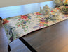 TABLE RUNNER - DaDa Bedding Elegant Woven Tapestry Table Runner, Tropical Paradise Floral Birds (18116) - DaDa Bedding Collection