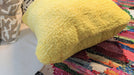 Throw Pillow - DaDa Bedding Hand-Made Tuscan Sun Yellow Sherpa Backside Quilted Throw Pillow - 18" x 18" - DaDa Bedding Collection