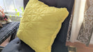 Throw Pillow - DaDa Bedding Hand-Made Tuscan Sun Yellow Sherpa Backside Quilted Throw Pillow - 18" x 18" - DaDa Bedding Collection