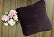 Throw Pillow - DaDa Bedding Hand-Made Eggplant Purple Sherpa Backside Quilted Throw Pillow - 18" x 18" - DaDa Bedding Collection