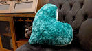 Throw Pillow - DaDa Bedding Hand-Made Lucky Irish Teal Green Faux Fur Heart Shaped Throw Pillow - 16” x 14” - DaDa Bedding Collection