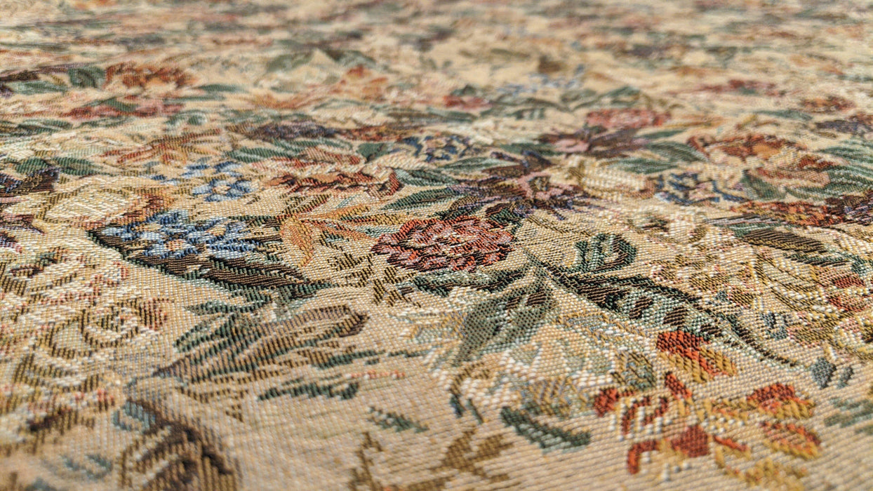 DaDa Bedding Wildflower Wonderland Floral Golden Beige Tan Square Dining Table Cloth (3100) - DaDa Bedding Collection