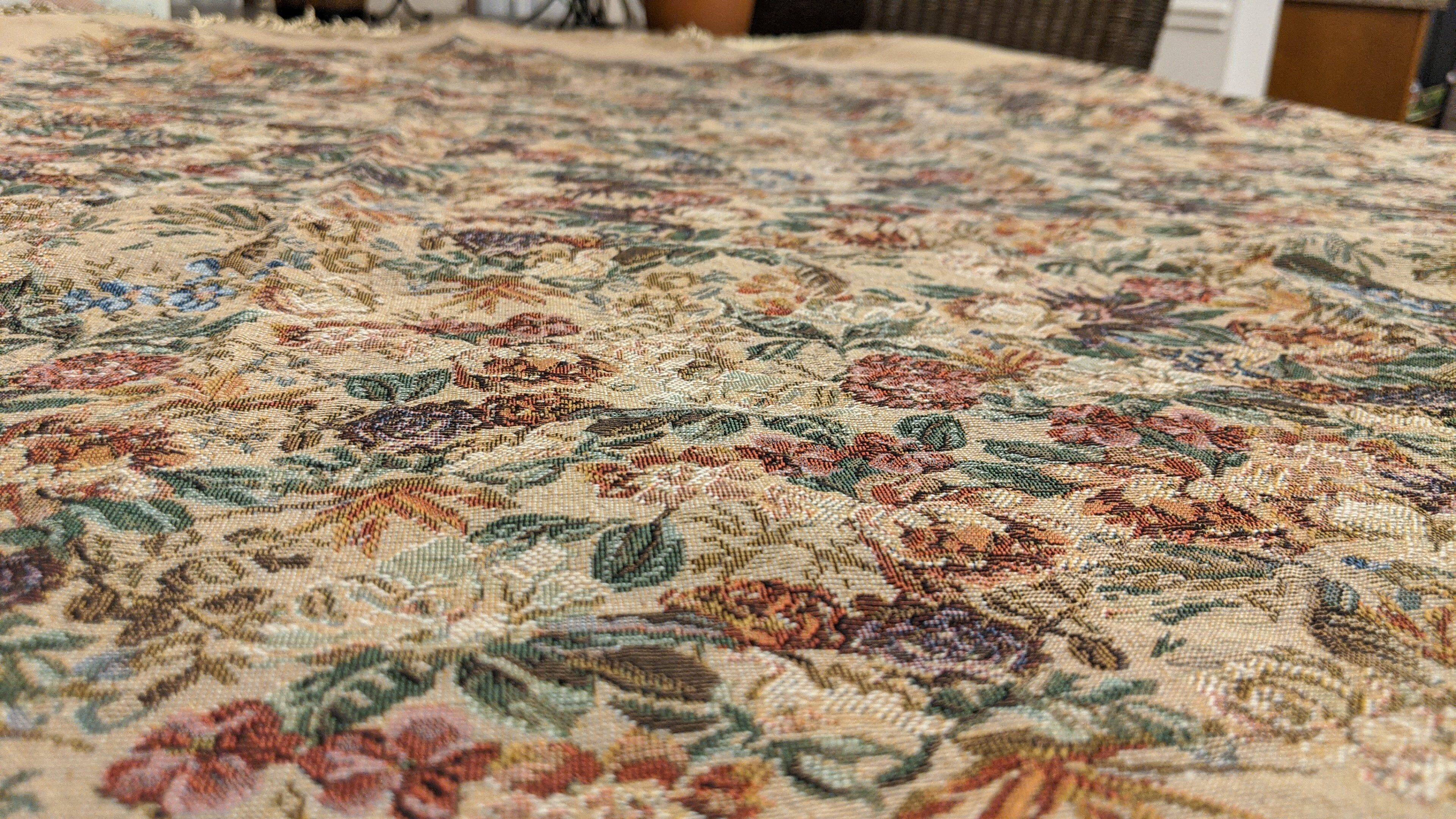 DaDa Bedding Wildflower Wonderland Floral Golden Beige Tan Square Dining Table Cloth (3100) - DaDa Bedding Collection