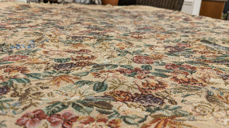 DaDa Bedding Wildflower Wonderland Floral Golden Beige Tan Square Dining Table Cloth (3100) - DaDa Bedding Collection