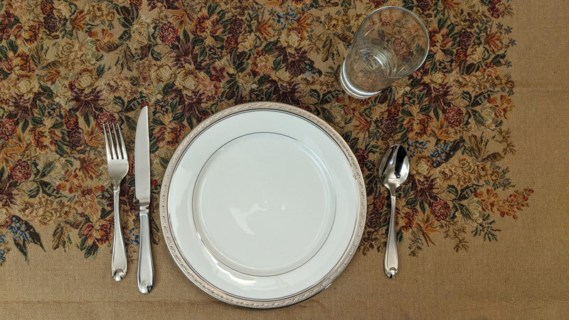 DaDa Bedding Wildflower Wonderland Floral Golden Beige Tan Square Dining Table Cloth (3100) - DaDa Bedding Collection