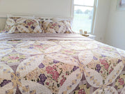 DaDa Bedding Wisteria Cottage Roses Floral Lightweight Quilted Bedspread Set (HS-1003) - DaDa Bedding Collection