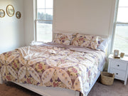 DaDa Bedding Wisteria Cottage Roses Floral Lightweight Quilted Bedspread Set (HS-1003) - DaDa Bedding Collection