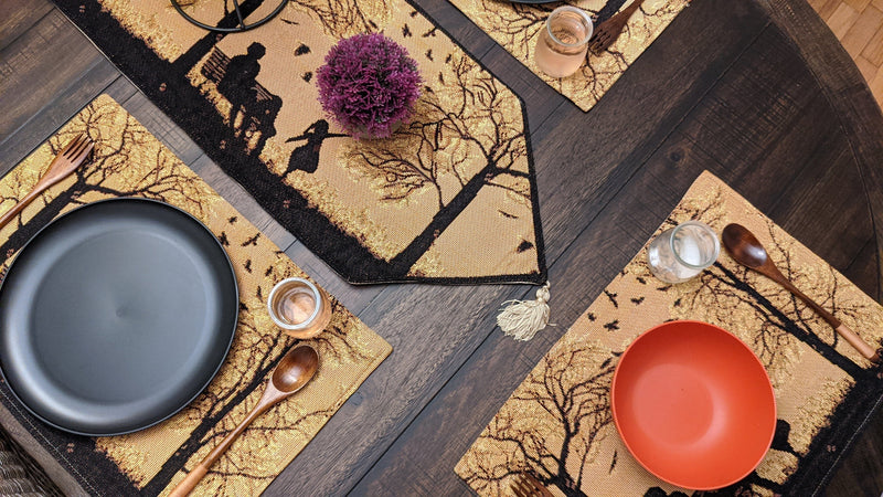 DaDalogy Bedding Set of 4 Pieces Autumn Birds Blessing Tapestry Dining Placemats 13” x 19” (18198) - DaDa Bedding Collection