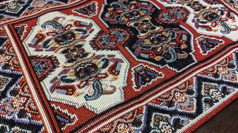 DaDalogy Set of 4-Pieces Majestic Kilim Red Persian Rug Woven Tapestry Placemats 13” x 19” (18195) - DaDa Bedding Collection