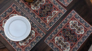 DaDalogy Set of 4-Pieces Majestic Kilim Red Persian Rug Woven Tapestry Placemats 13” x 19” (18195) - DaDa Bedding Collection