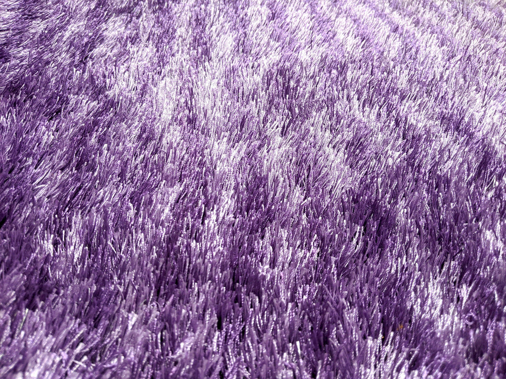 DaDa Bedding Shaggy Soft Door Mat Carpet Rug - 20" x 32" Striped Shiny Purple Lavender - DaDa Bedding Collection
