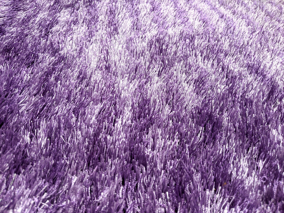 DaDa Bedding Shaggy Soft Door Mat Carpet Rug - 20" x 32" Striped Shiny Purple Lavender - DaDa Bedding Collection