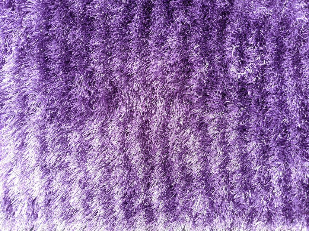 DaDa Bedding Shaggy Soft Door Mat Carpet Rug - 20" x 32" Striped Shiny Purple Lavender - DaDa Bedding Collection