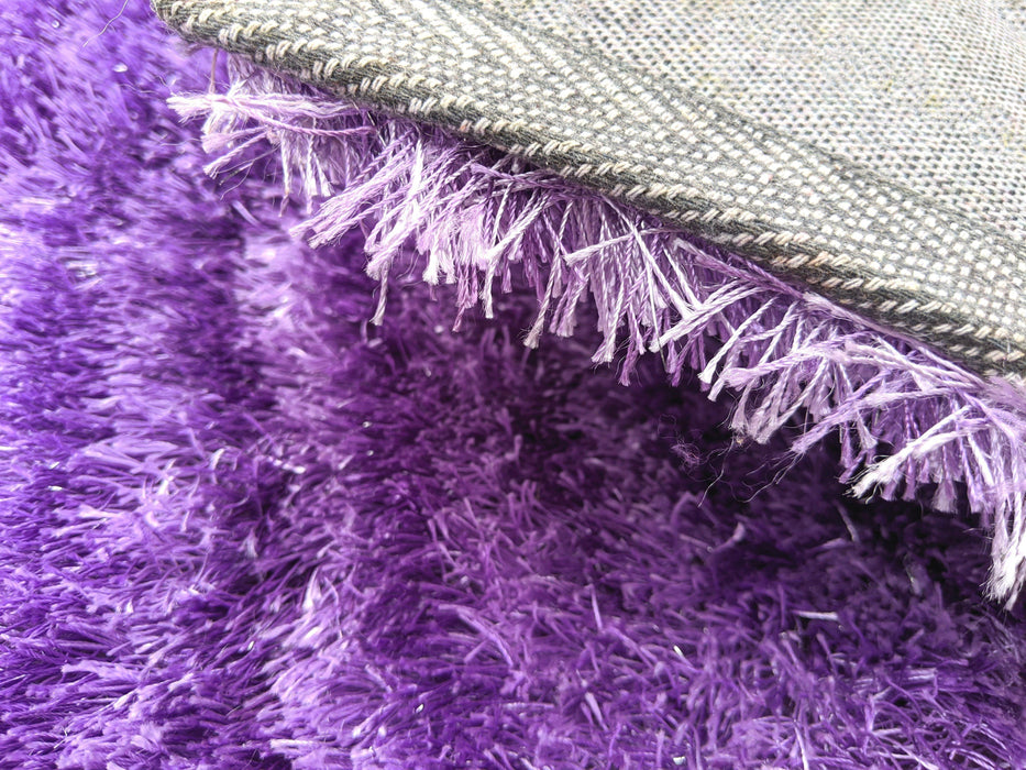 DaDa Bedding Shaggy Soft Door Mat Carpet Rug - 20" x 32" Striped Shiny Purple Lavender - DaDa Bedding Collection