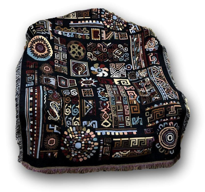 DaDa Bedding Elegant Tapestry Throw Blanket, Dancing Women African Dreams - 50” x 60” (7173) main image 0