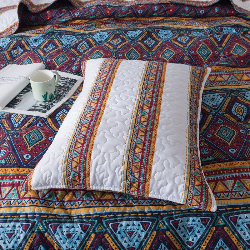 DaDa Bedding Southwestern Aztec Bohemian Desert Tribal Quilted Bedspread Set (KSX-002) - DaDa Bedding Collection