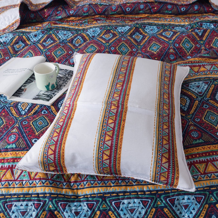 Bedspread - DaDa Bedding Southwestern Aztec Bohemian Desert Tribal Quilted Bedspread Set (KSX-002) - DaDa Bedding Collection