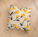 DaDa Bedding Yellow Fleur Floral Golden Orange Ivory Cream Scalloped Euro Pillow Sham Cover, 26" x 26" (18112) - DaDa Bedding Collection